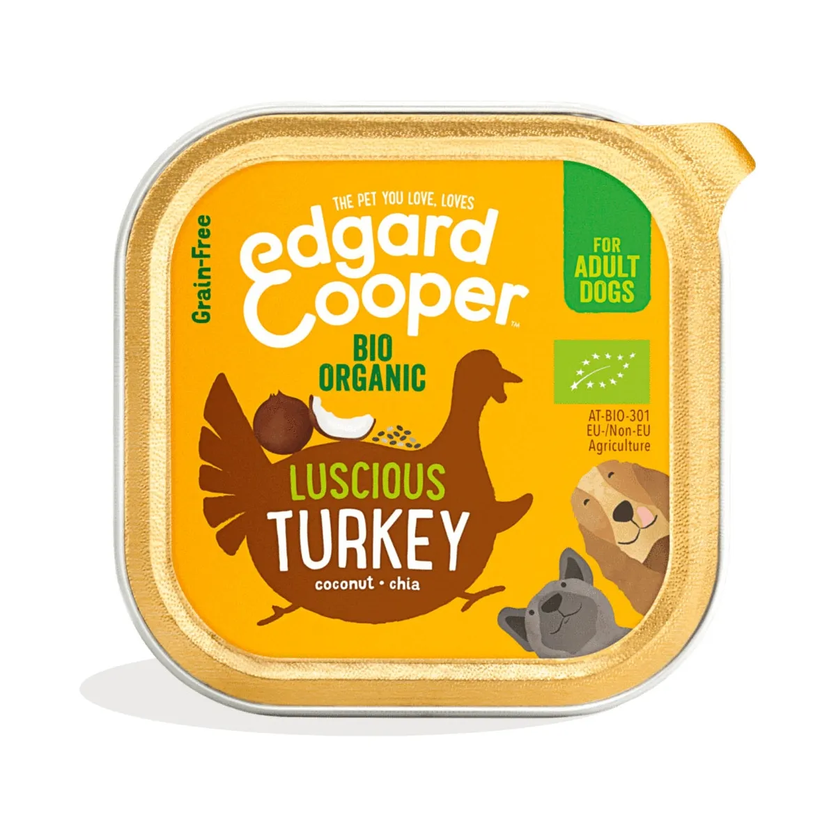 Edgard Cooper konserv koerale, orgaanilise kalkunilihaga 100 g - Tootepilt