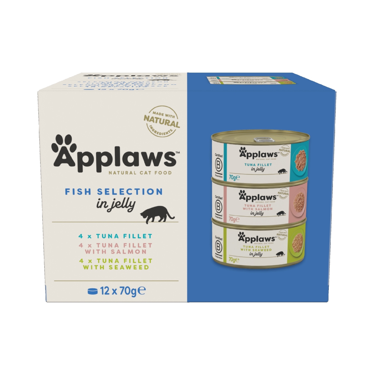 Applaws konservid kassidele, kalavalik želees 12 x 70g - Tootepilt