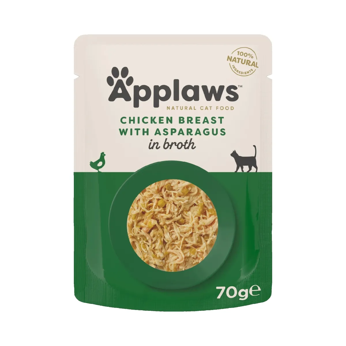 Applaws einekotike kassidele, kana ja spargliga, 70 g - Tootepilt 1