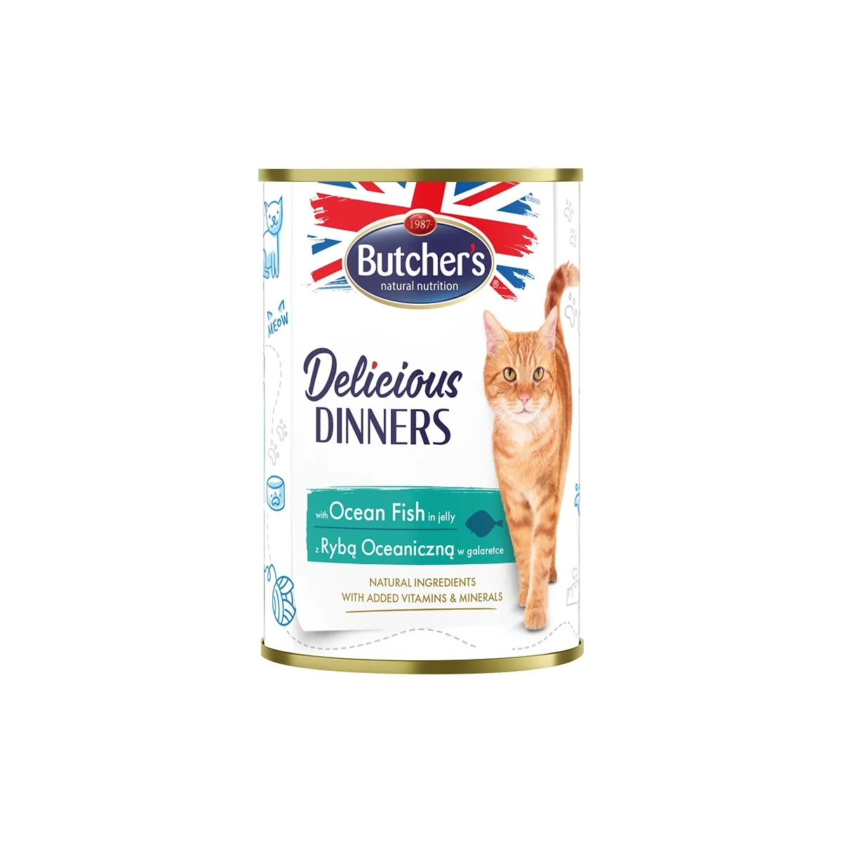 Butcher's kassi konserv Delicious Dinners ookeanikalatükkidega 400g - Tootepilt 1