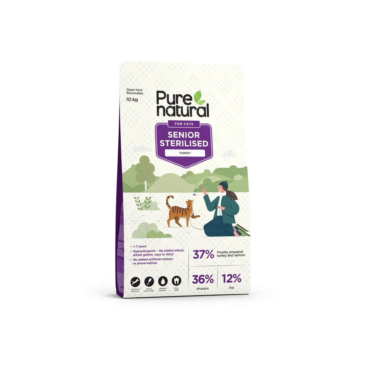 Purenatural Senior kuivtoit eakatele kassidele, kalkun, 10 kg - Tootepilt
