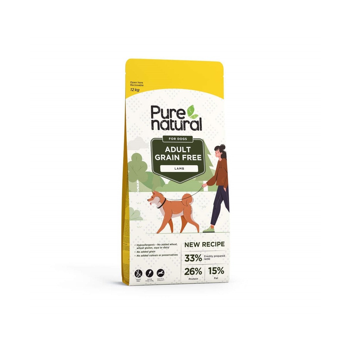 Purenatural koera kuivtoit, lammas, teraviljavaba, 12 kg - Tootepilt 1
