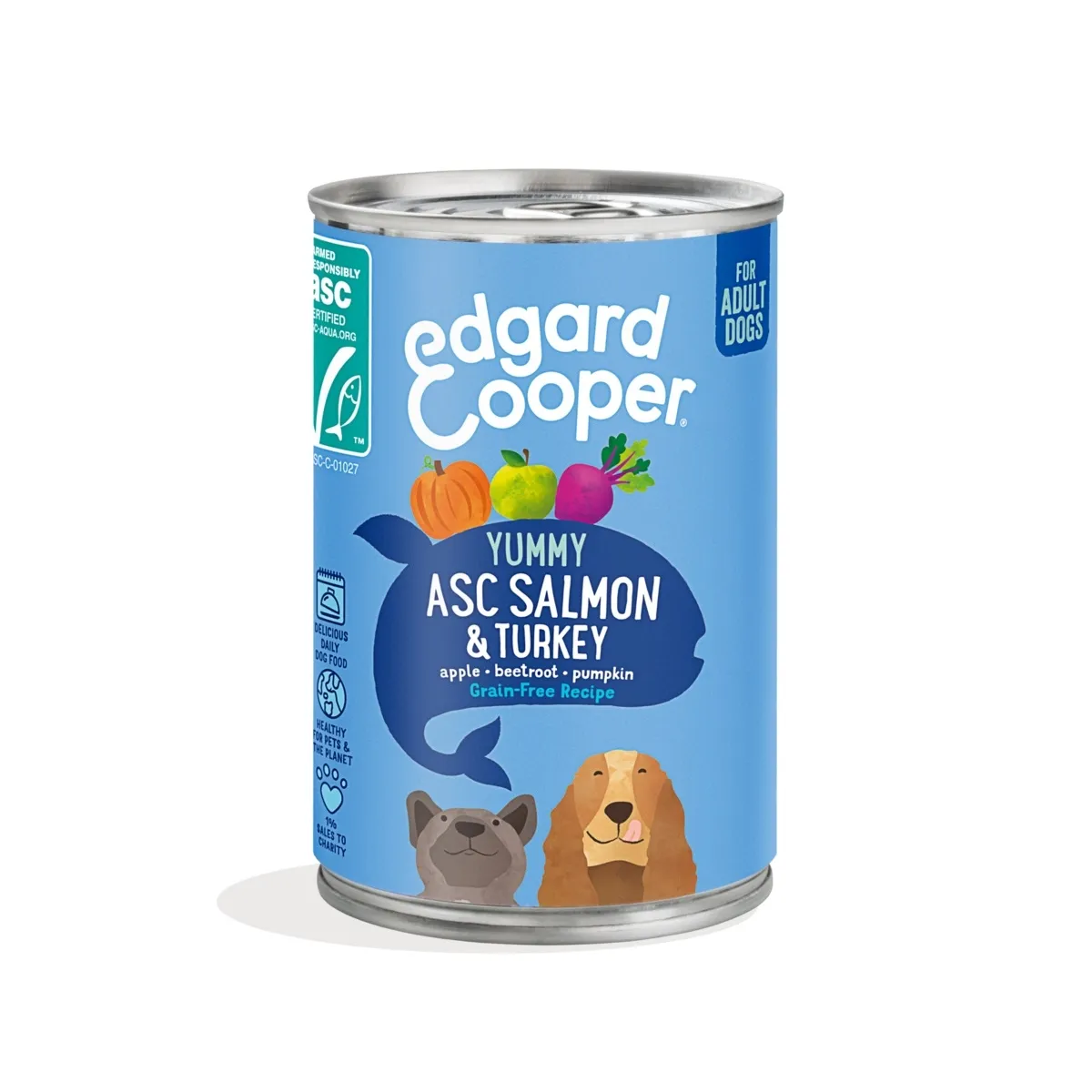 Edgard Cooper koerakonserv, lõhe/kalkun, 400 g - Tootepilt