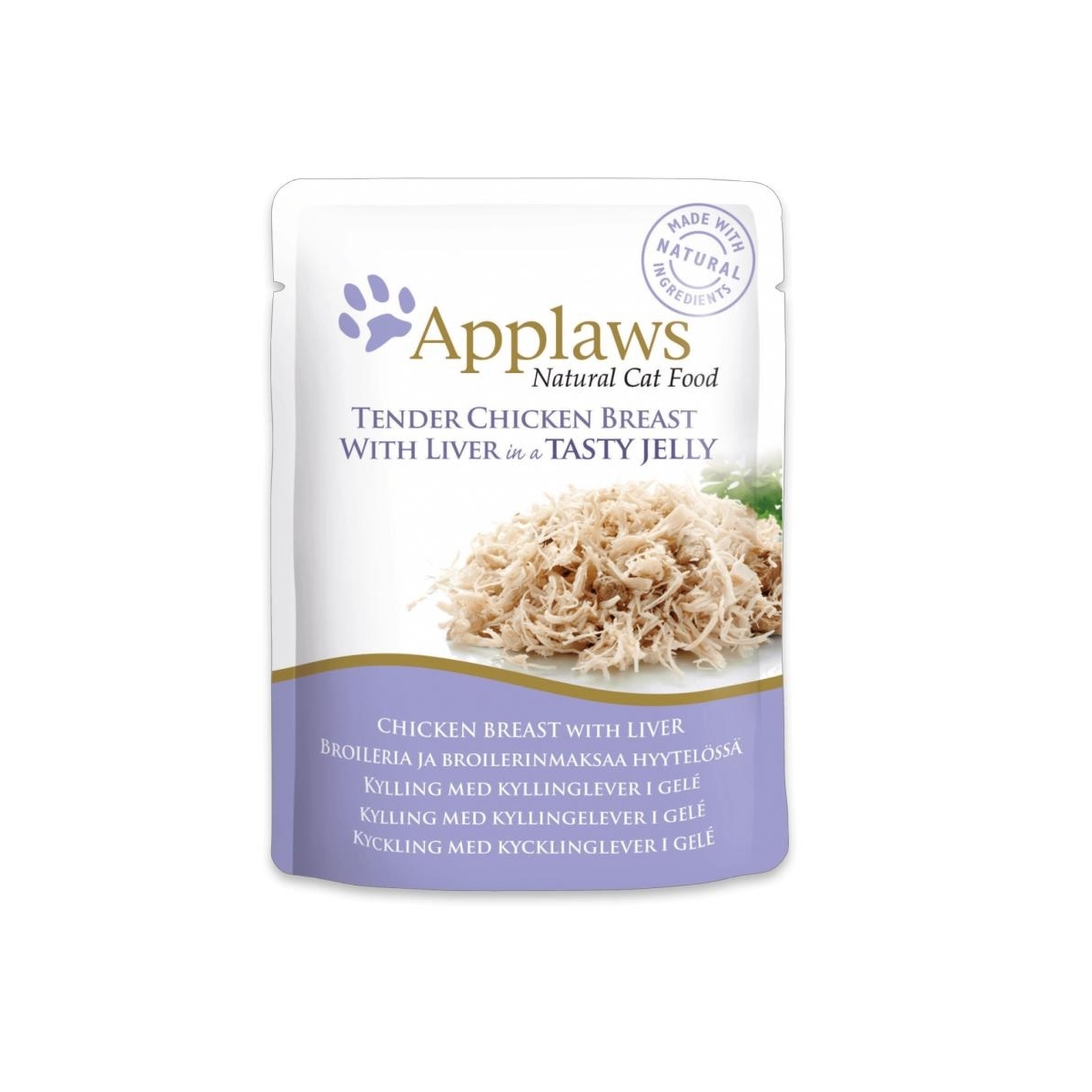 Applaws einekotikesed kassidele, kana ja maksaga, želees, 70 g