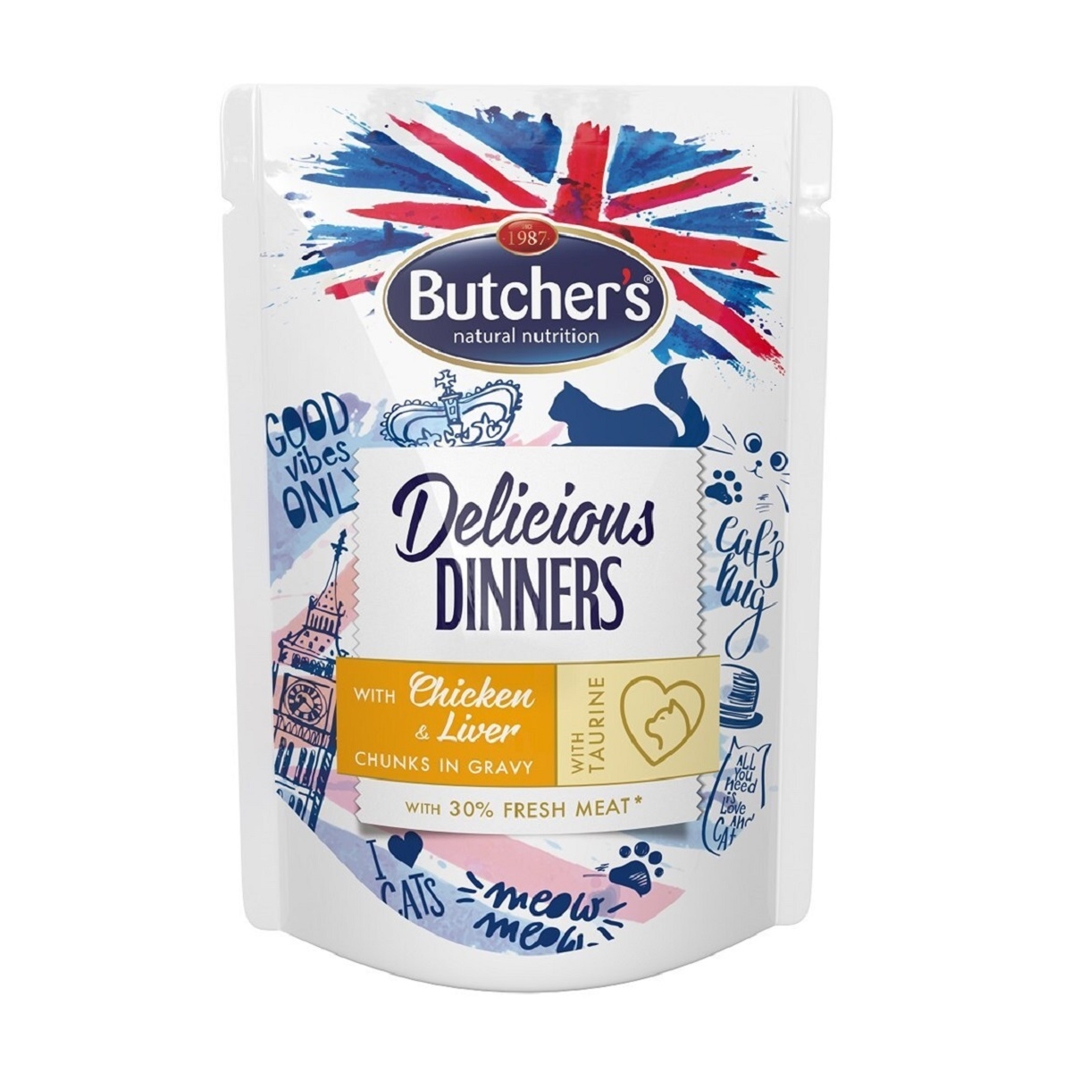 Butchers Delic. Dinner kassi einekotike kana/maks 100 g - Tootepilt