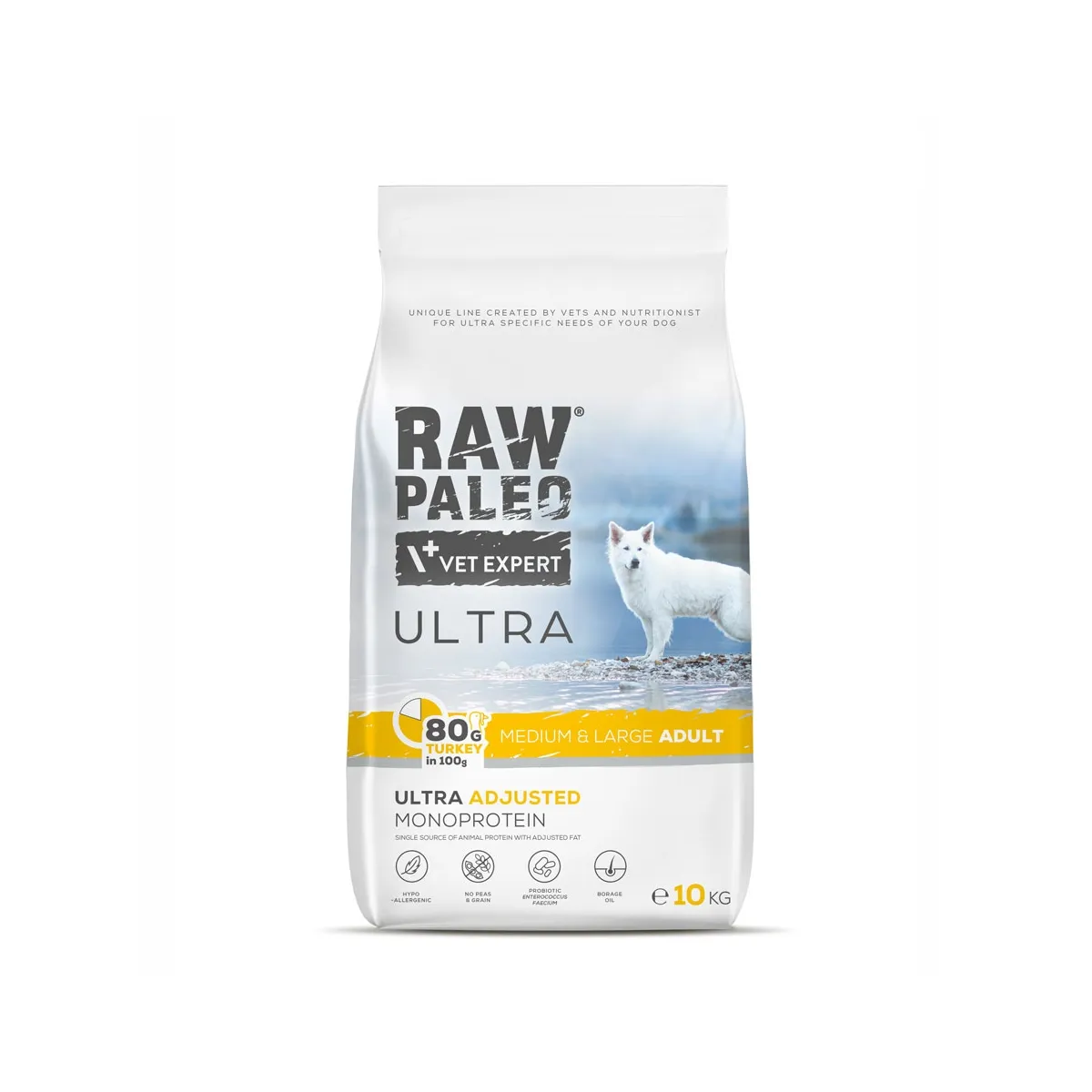 RAW PALEO KOERA TÄISSÖÖT ULTRA KESK./SUUR TÕUG KALKUN 10KG - Tootepilt