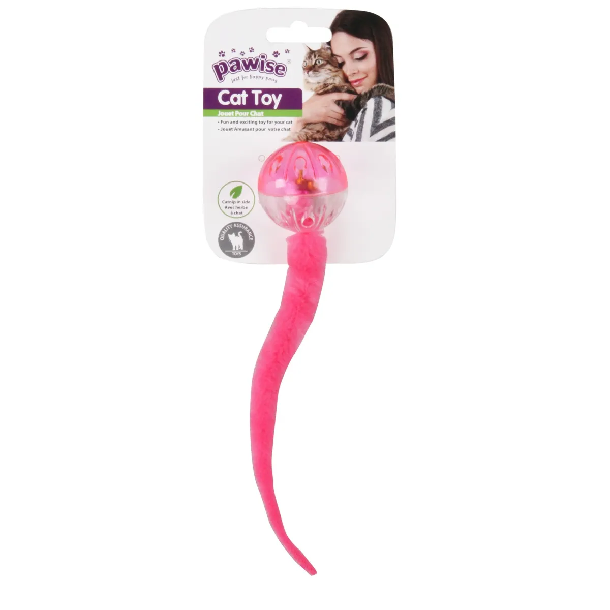 Pawise kassi mänguasi, pall ussiga, 4,3 cm - Tootepilt