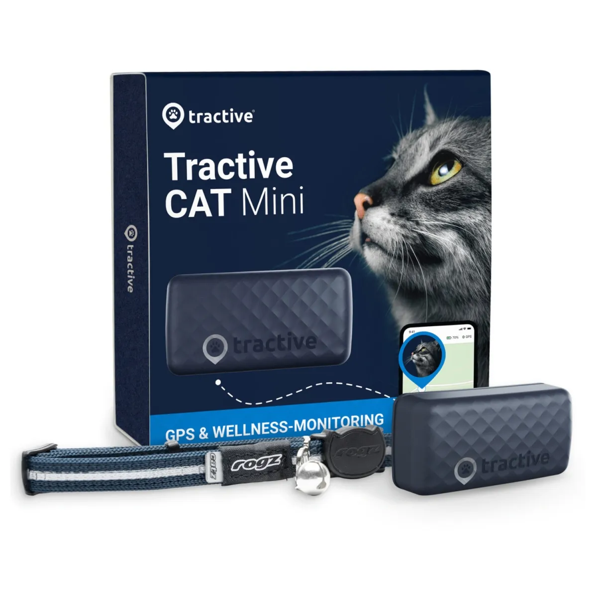 Tractive Mini GPS positsioneerimisseade kassile, sinine - Tootepilt