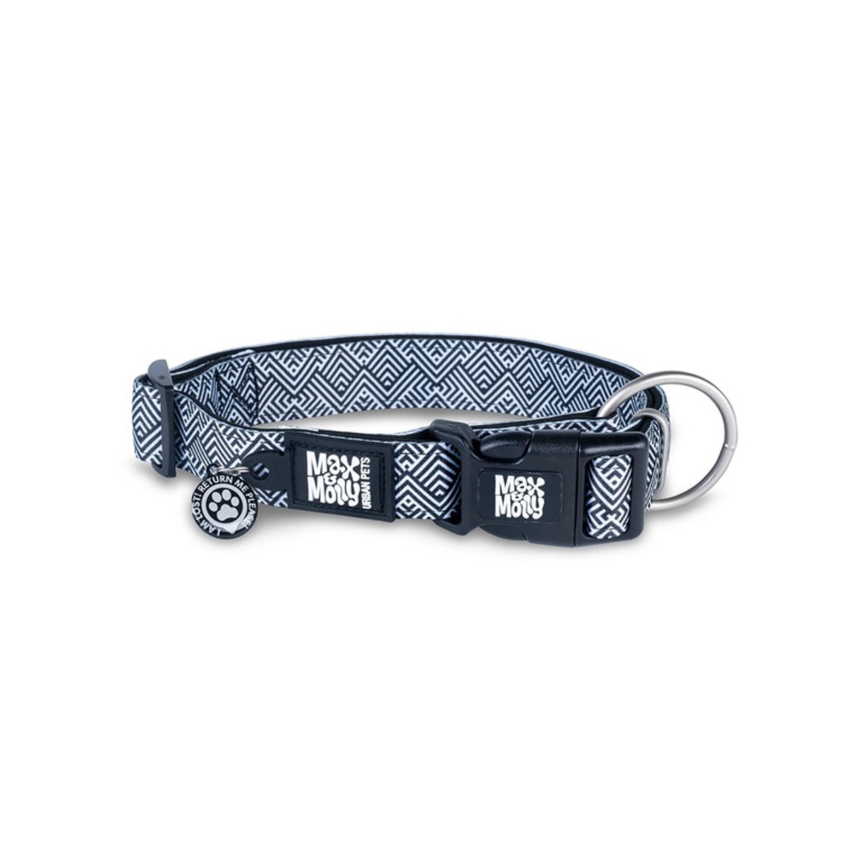 Max&Molly koera kaelarihm Smart ID Mykonos S 28-45cm, must - Tootepilt
