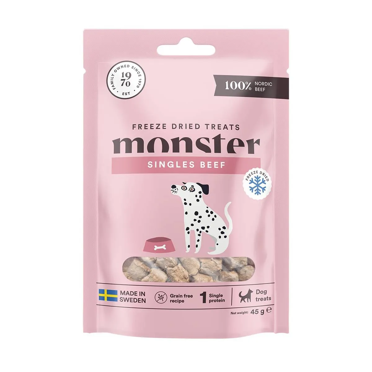 Monster Dog külmkuivatatud maius koerale, veis, 45 g - Tootepilt