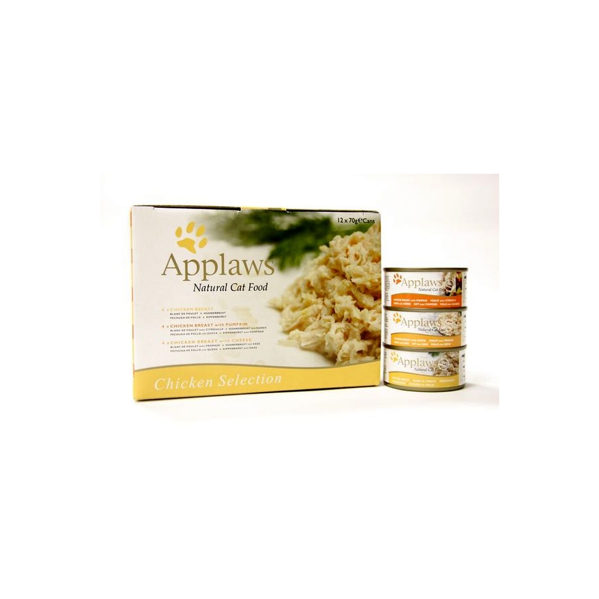 Applaws Supreme konservid kassidele, kanaga, 12 x 70 g