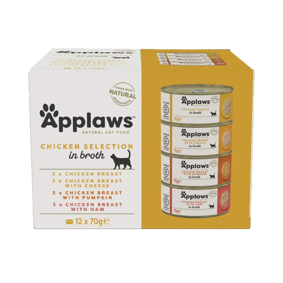 Applaws Supreme konservid kassidele, kanaga, 12 x 70 g - Tootepilt 1