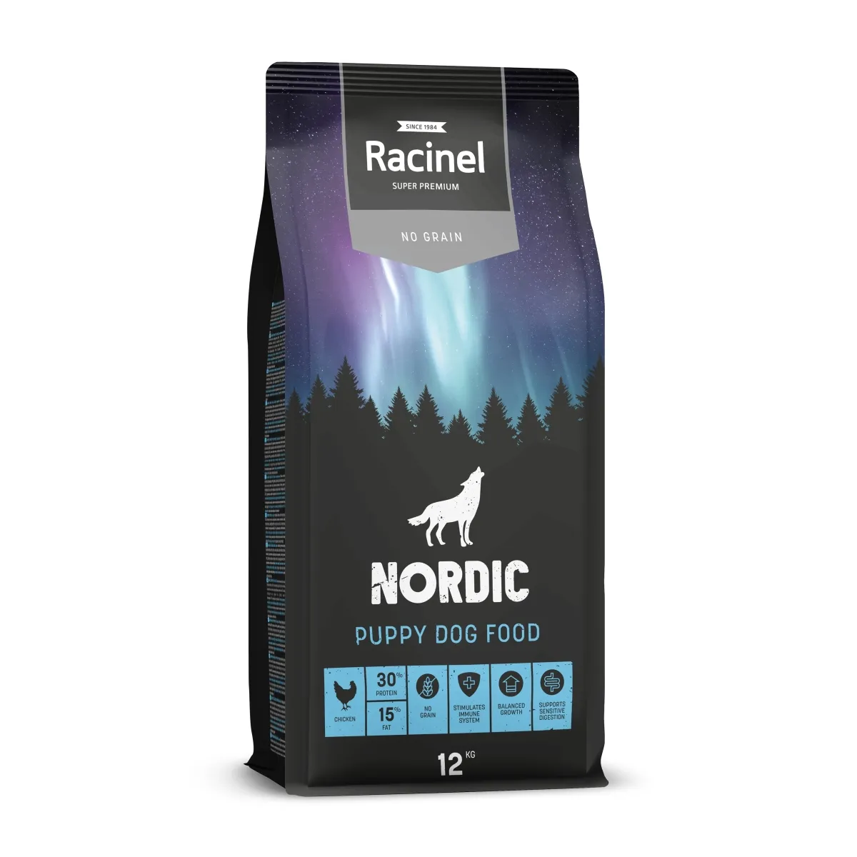 Racinel Black Label kuivtoit kutsikatele kanaga 12 kg - Tootepilt