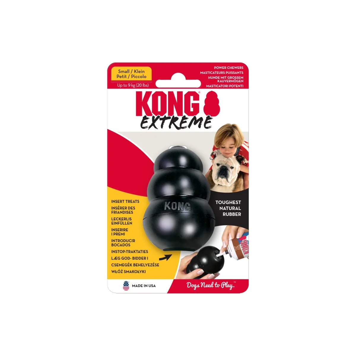 KONG Extreme täidetav koera mänguasi S, must - Tootepilt
