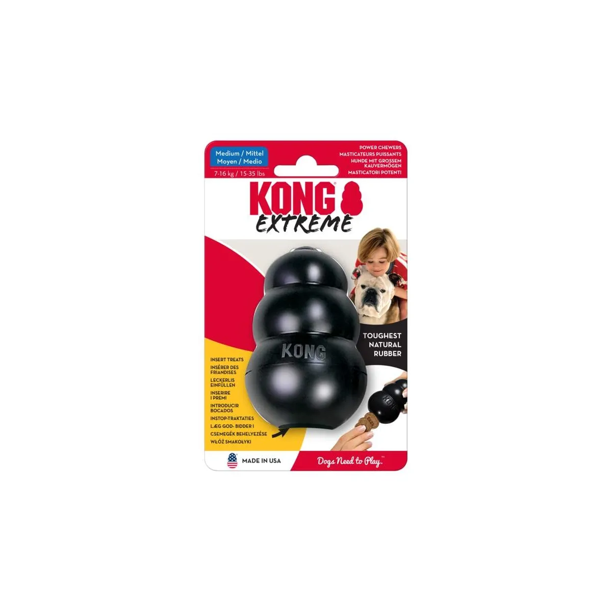 KONG Extreme täidetav koera mänguasi M, must - Tootepilt