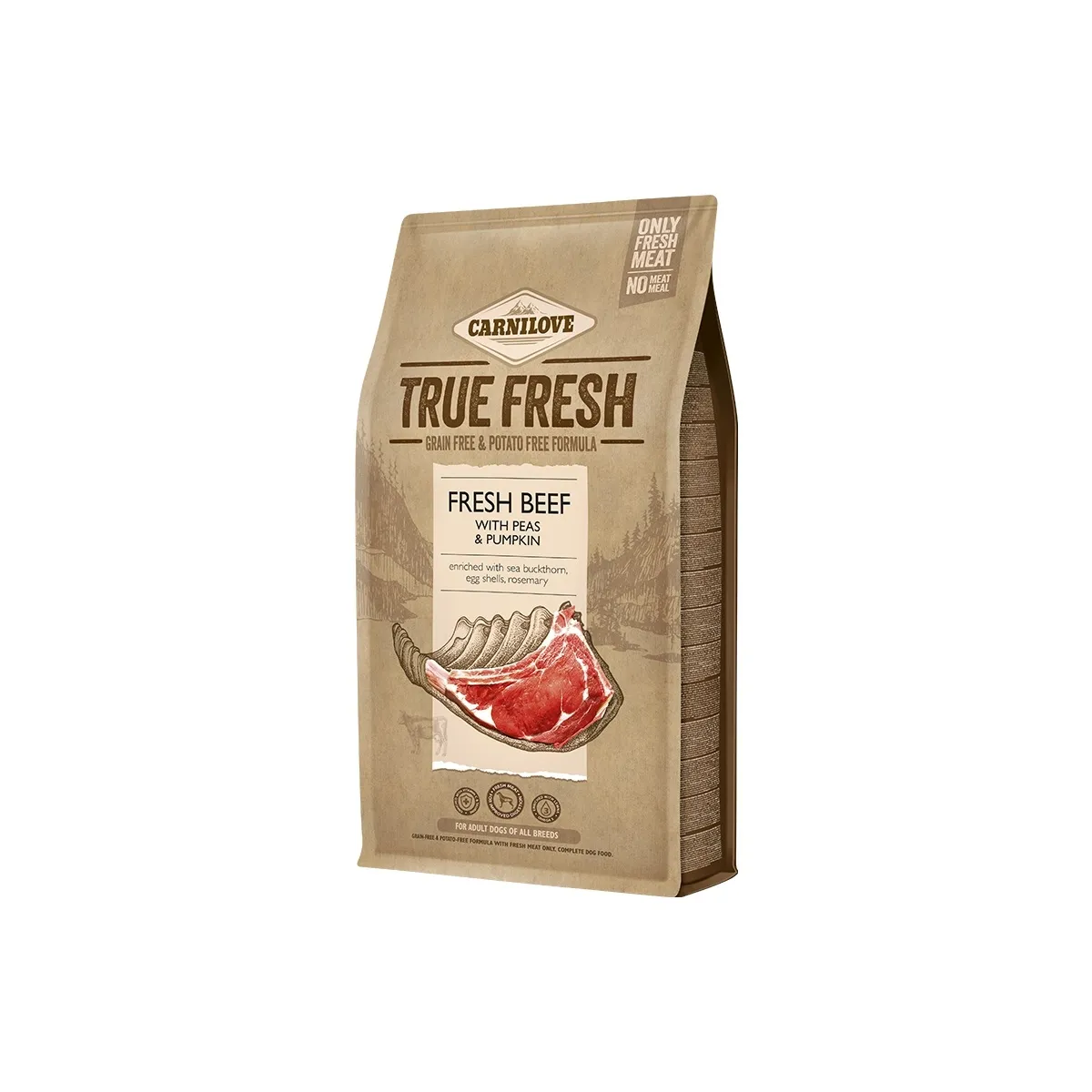 Carnilove True Fresh kuivtoit koertele veiselihaga, 4 kg - Tootepilt 1