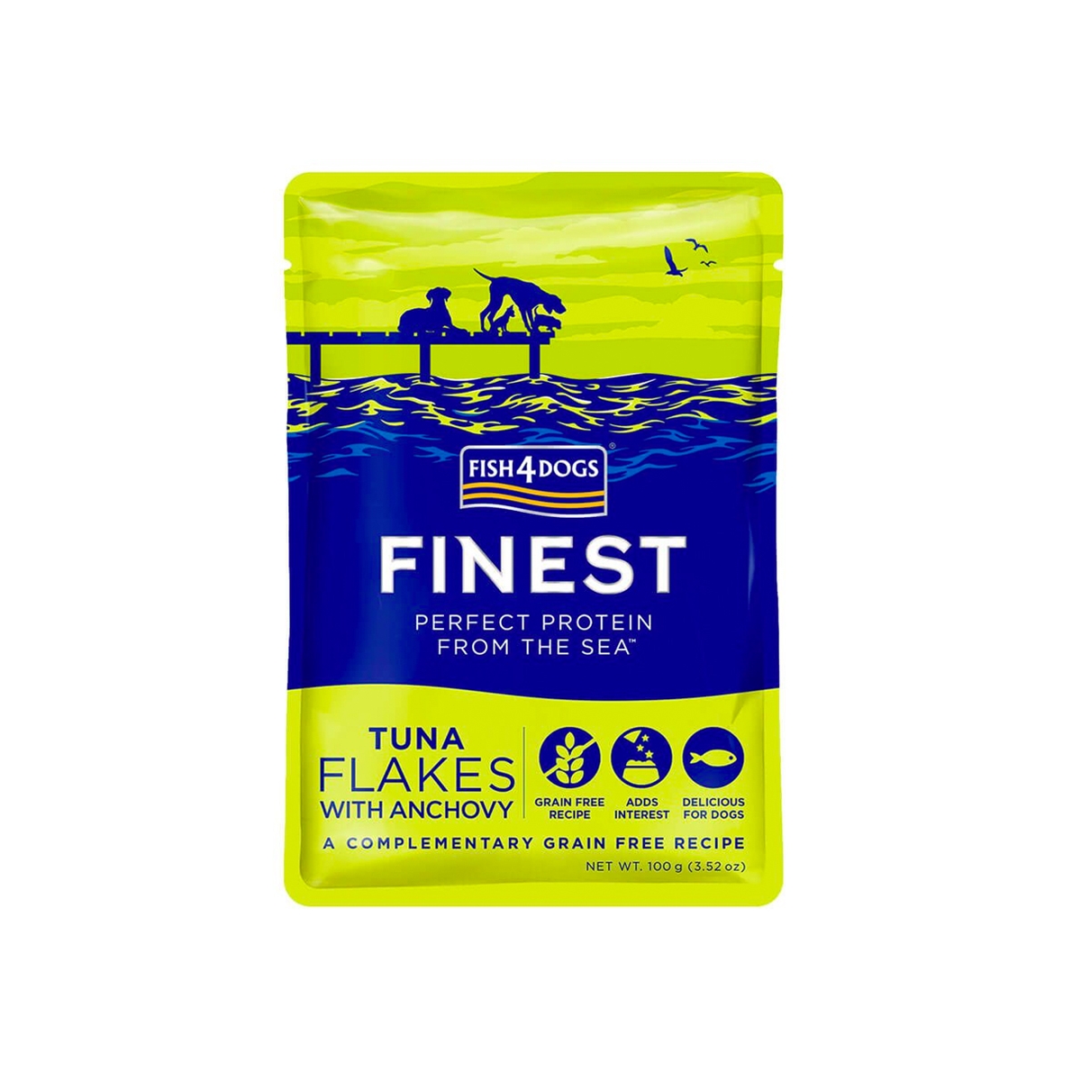 Fish4Dogs Finest Flakes einekotike koertele, tuunikala/anšoovis 100 g - Tootepilt