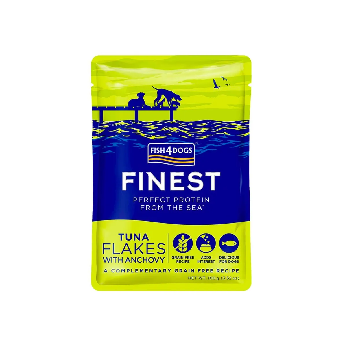 Fish4Dogs Finest Flakes einekotike koertele, tuunikala/anšoovis 100 g - Tootepilt