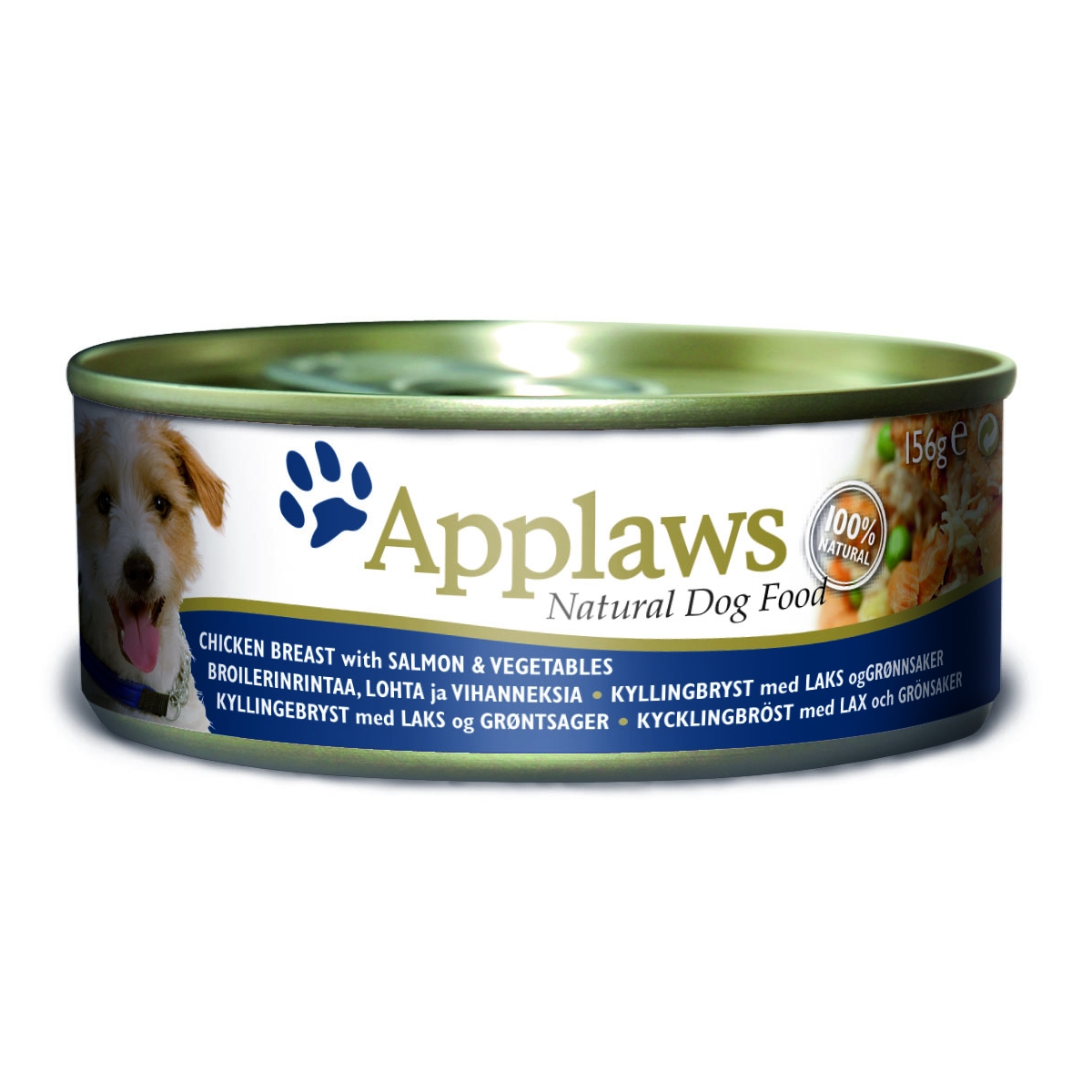 Applaws konserv koertele, kana, lõhe ja riisiga, 156 g