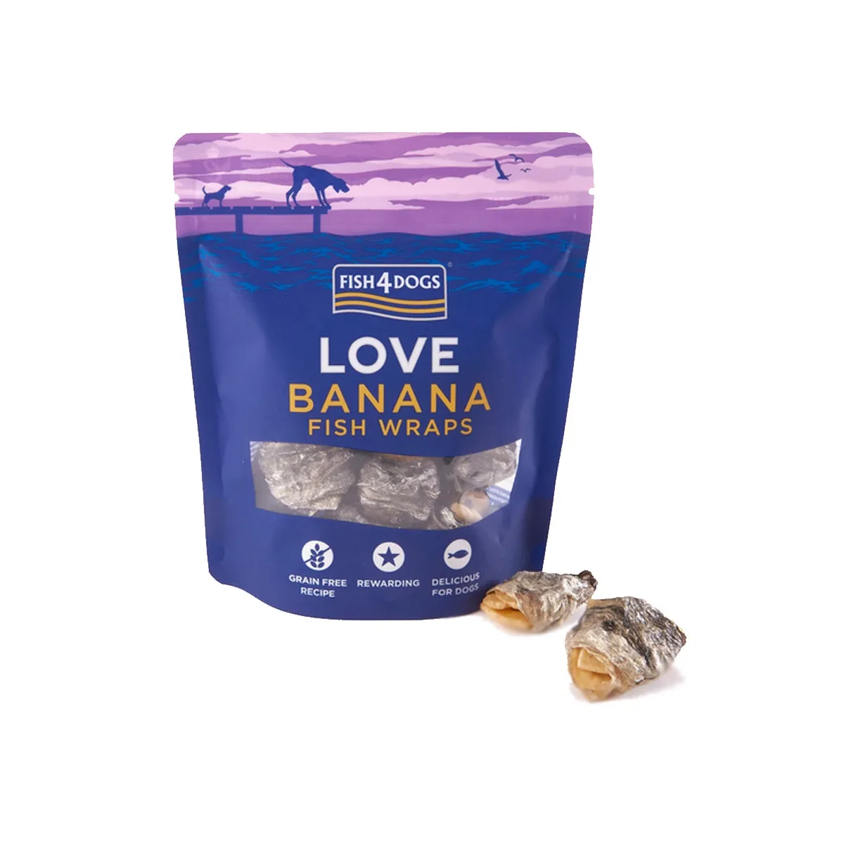 Fish4Dogs maius koertele Fish Wraps banaaniga 100 g - Tootepilt 1