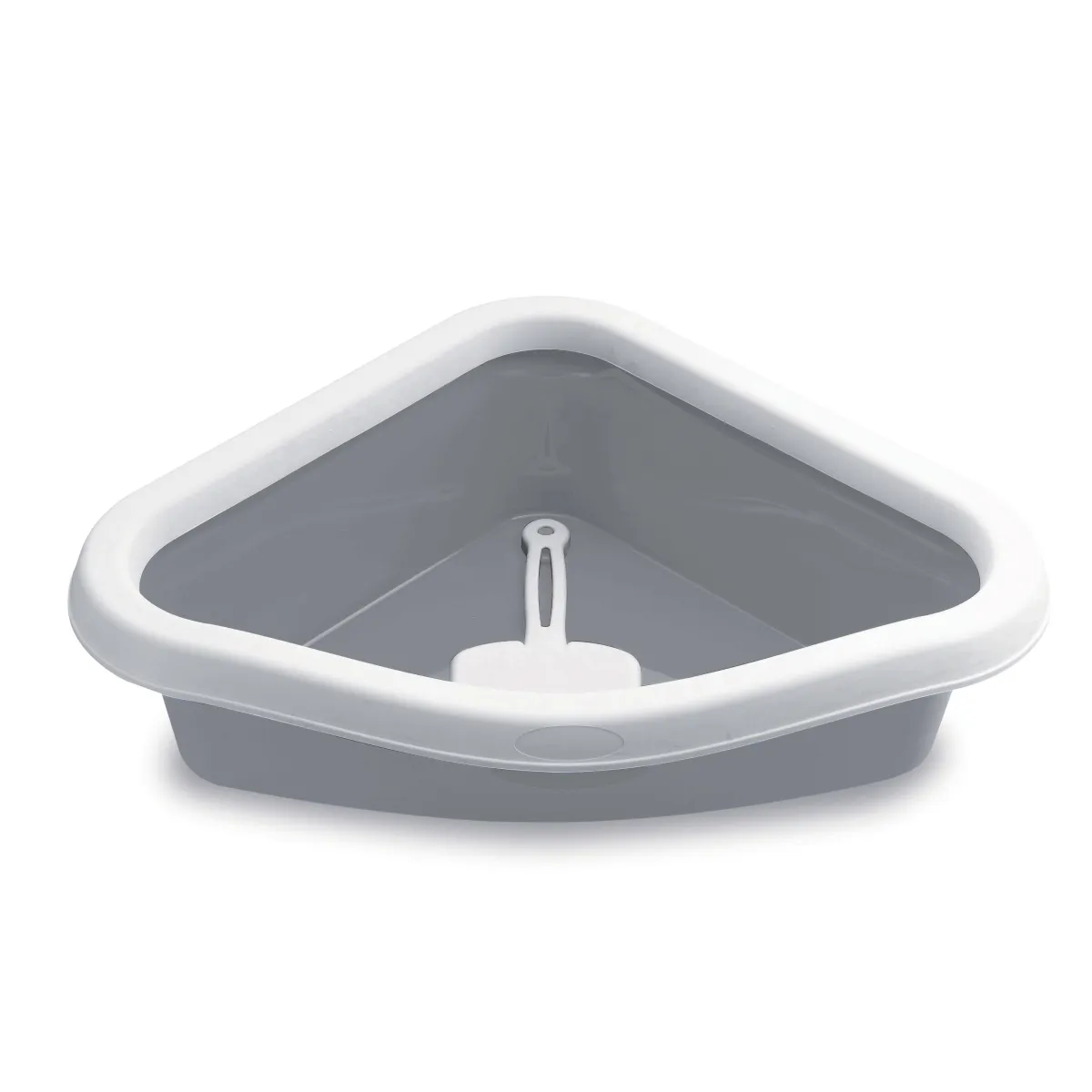 Stefanplast Sprint nurgaga kassi liivakast  56x40x14 cm, valge/hall - Tootepilt