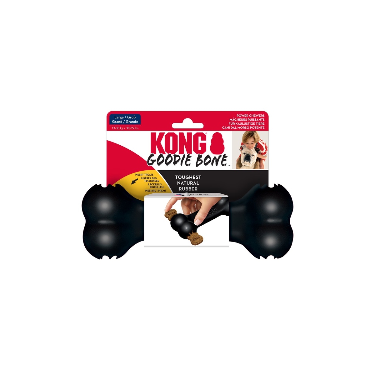 Kong Extreme Goodie Bone närimismänguasi koertele L, must