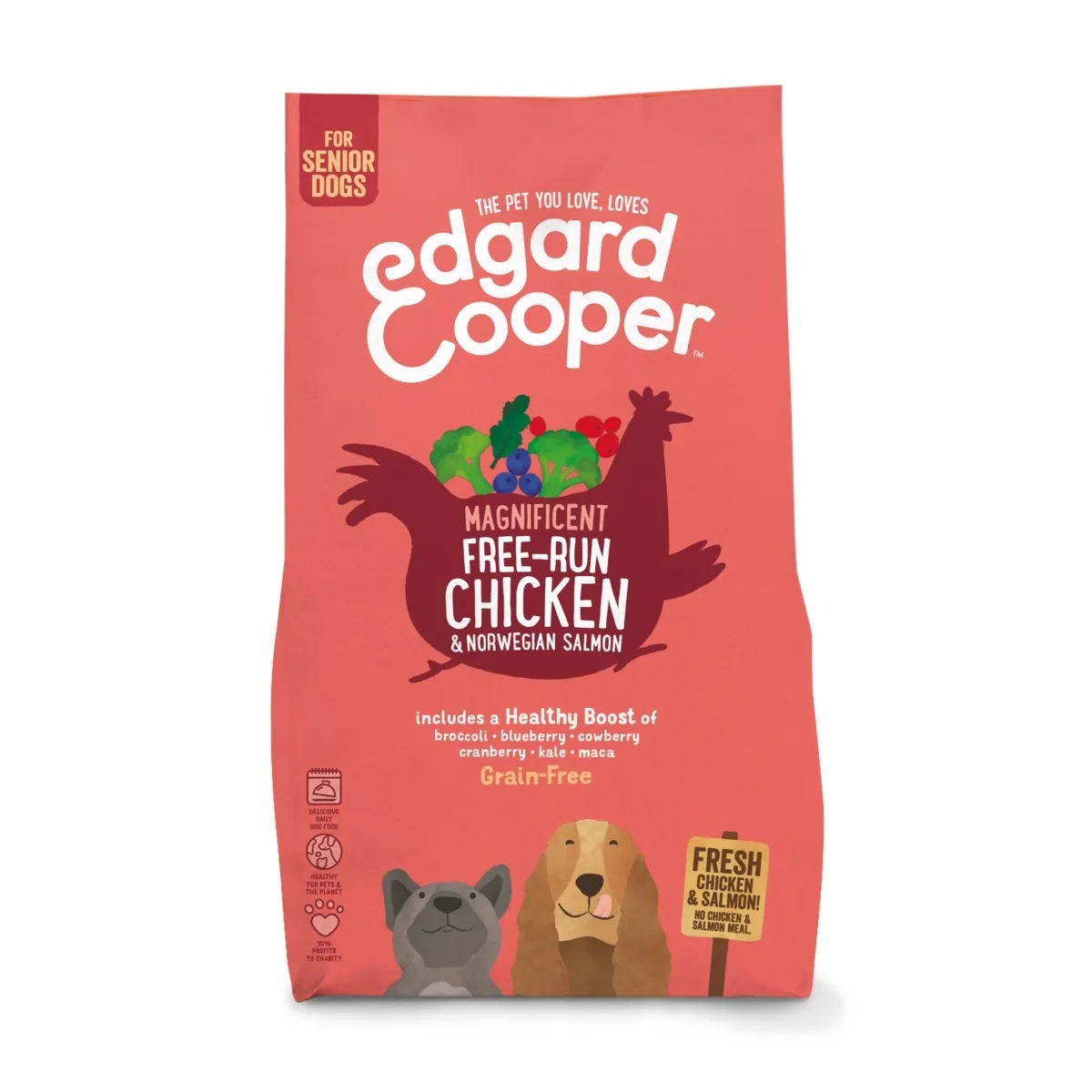 Edgard Cooper kuivtoit eakatele koertele, kana/lõhe, 2,5 kg - Tootepilt