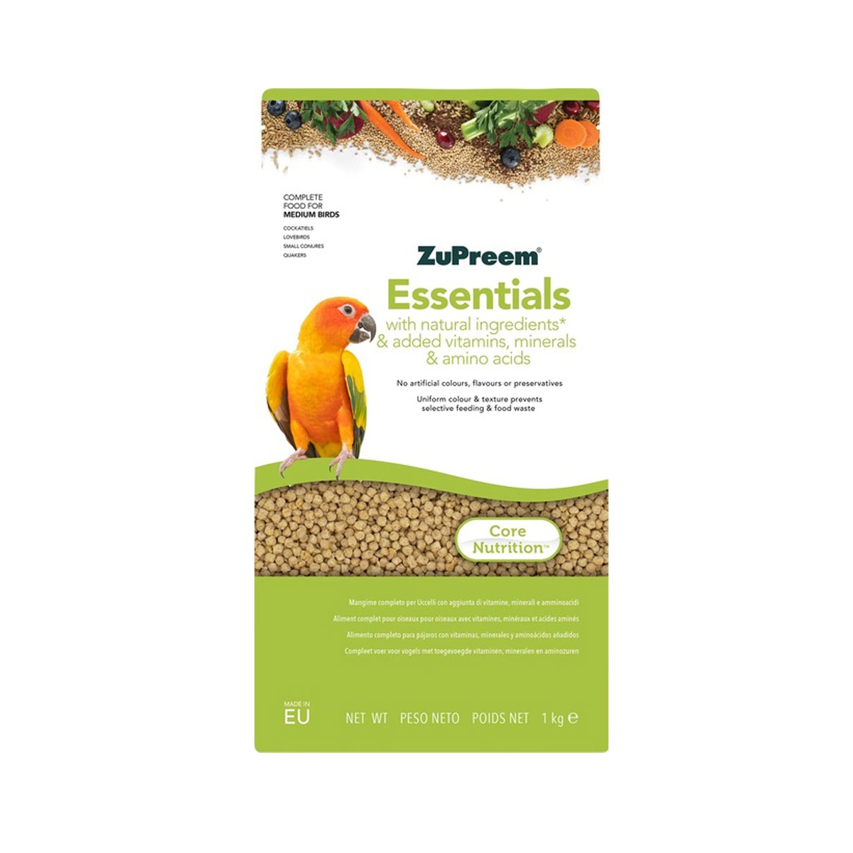 Zupreem Essentials täissööt keskmistele lindudele, 1 kg - Tootepilt