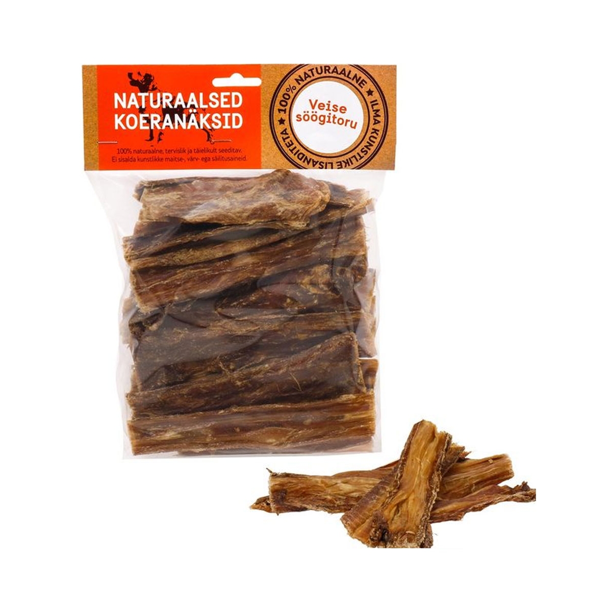 Naturaalne maius koertele, veise söögitoru 15 cm, 200 g - Tootepilt