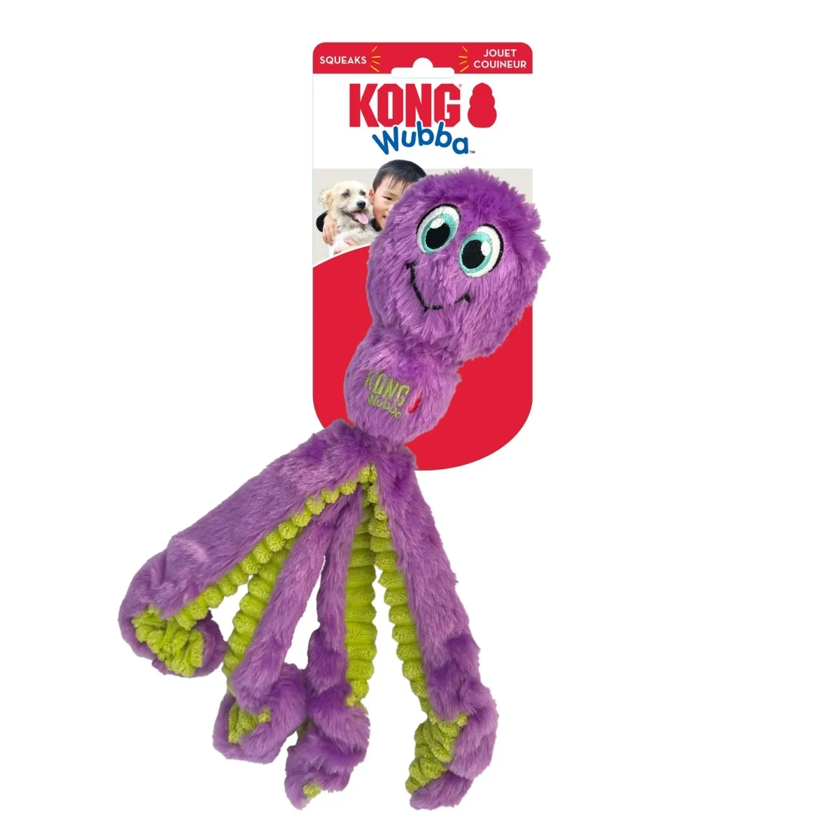 KONG Wubba Octopus koera mänguasi, S, valik - Tootepilt