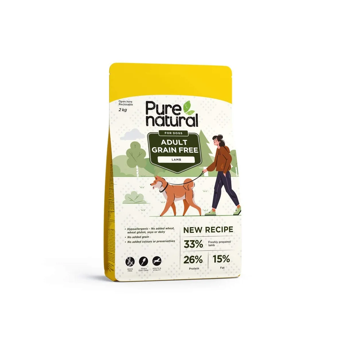 Purenatural koera kuivtoit, lammas, teraviljavaba, 2 kg - Tootepilt 1