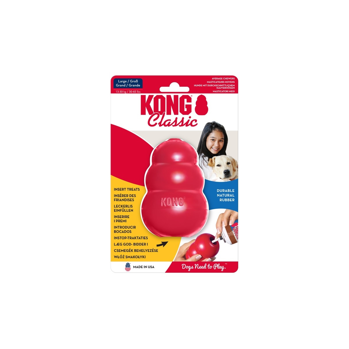 Kong Classic täidetav mänguasi, L, punane