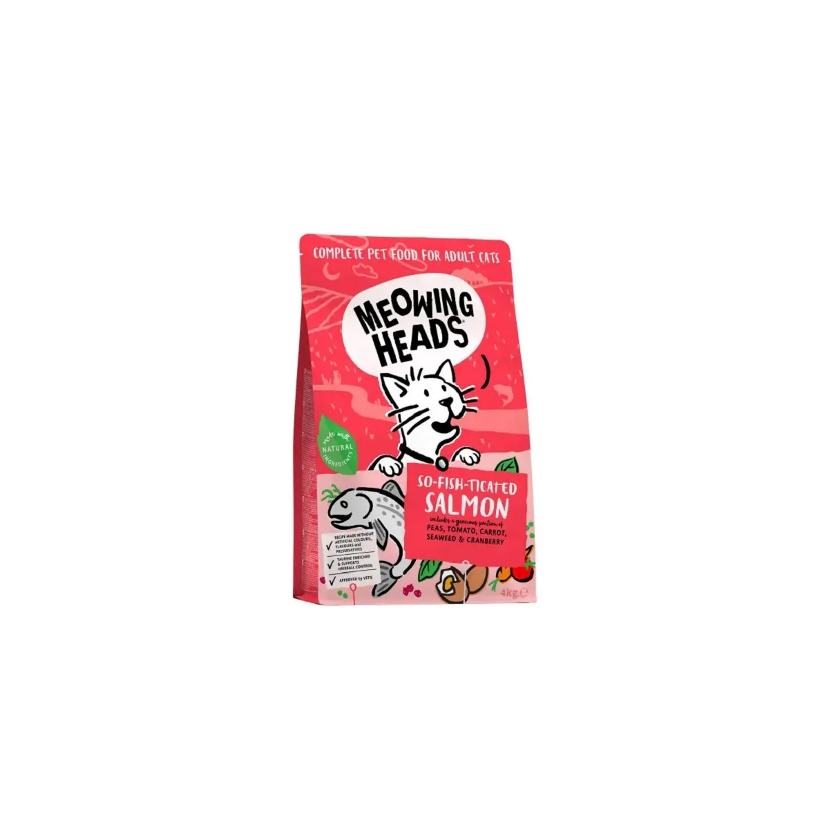 Meowing Heads kuivtoit kassidele lõhega 4 kg - Tootepilt 1