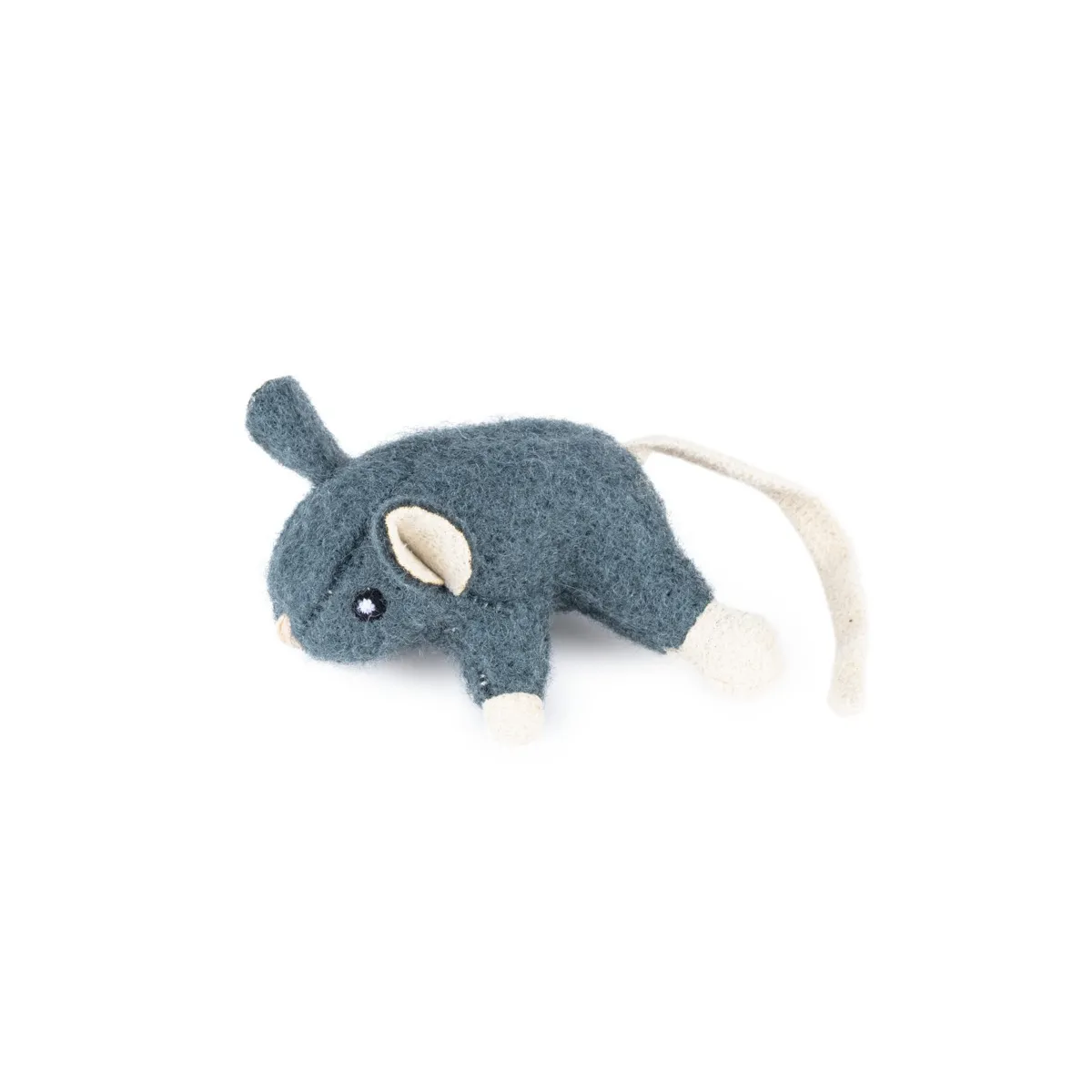 Little & Bigger kassi mänguasi, vilditud hiir, 16 x 8 cm, tumehall - Tootepilt