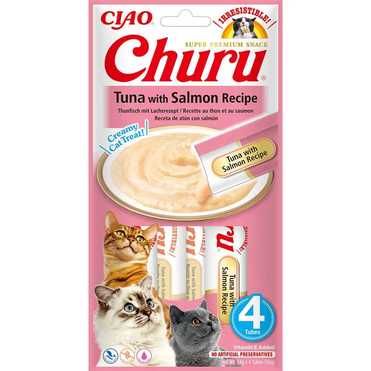 Churu Creamy kassi maius, tuunikala/lõhe, 4 tk - Tootepilt
