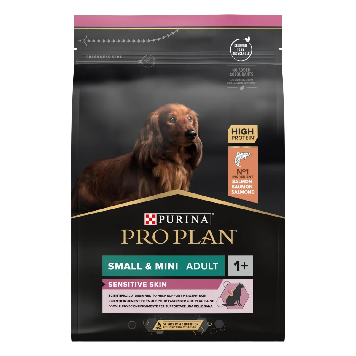 Purina PRO PLAN Small&Mini Adult Sensitive Skin with OPTIDERMA®, 3 kg - Tootepilt
