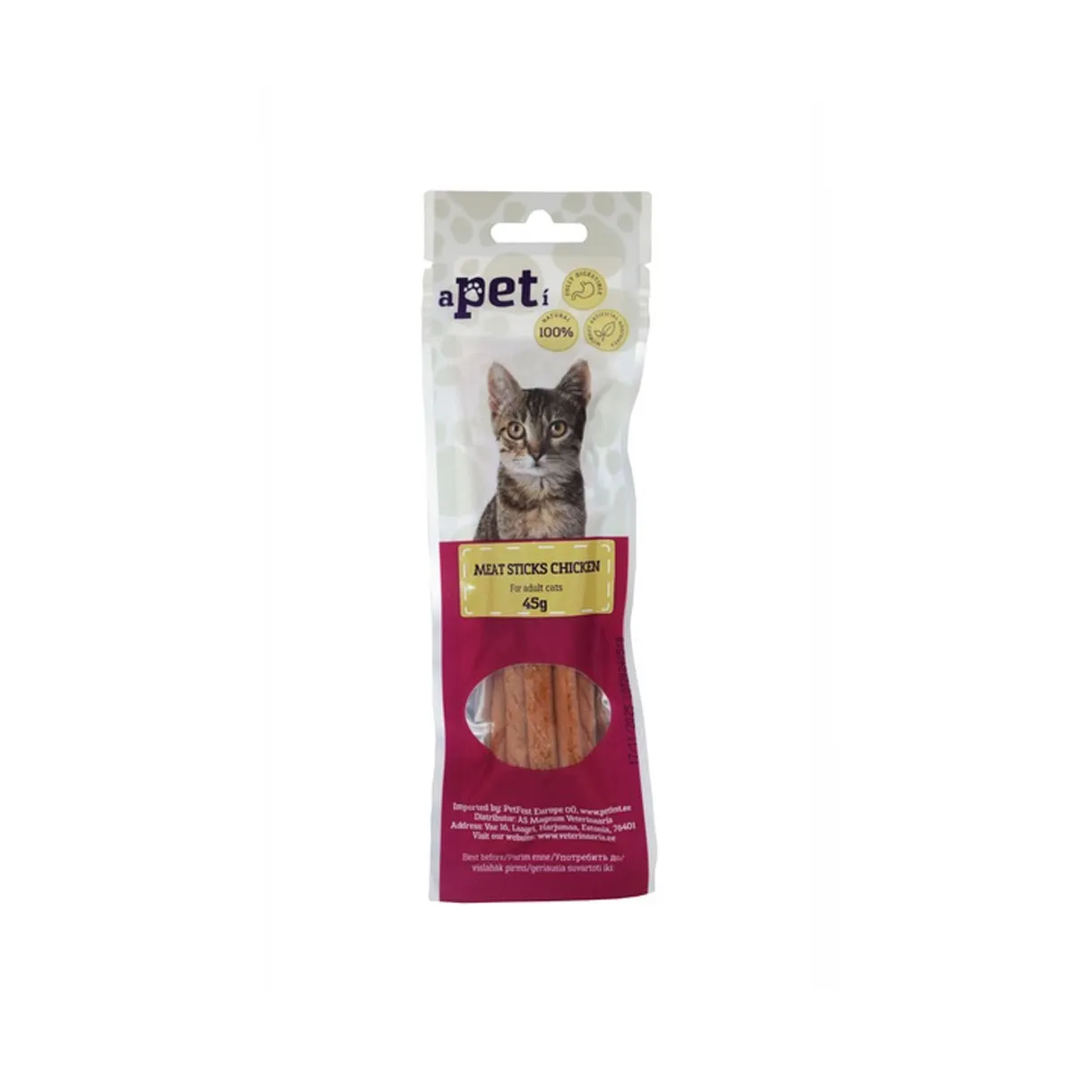 Apeti maius kassile, kanaliha pulgad 45g - Tootepilt