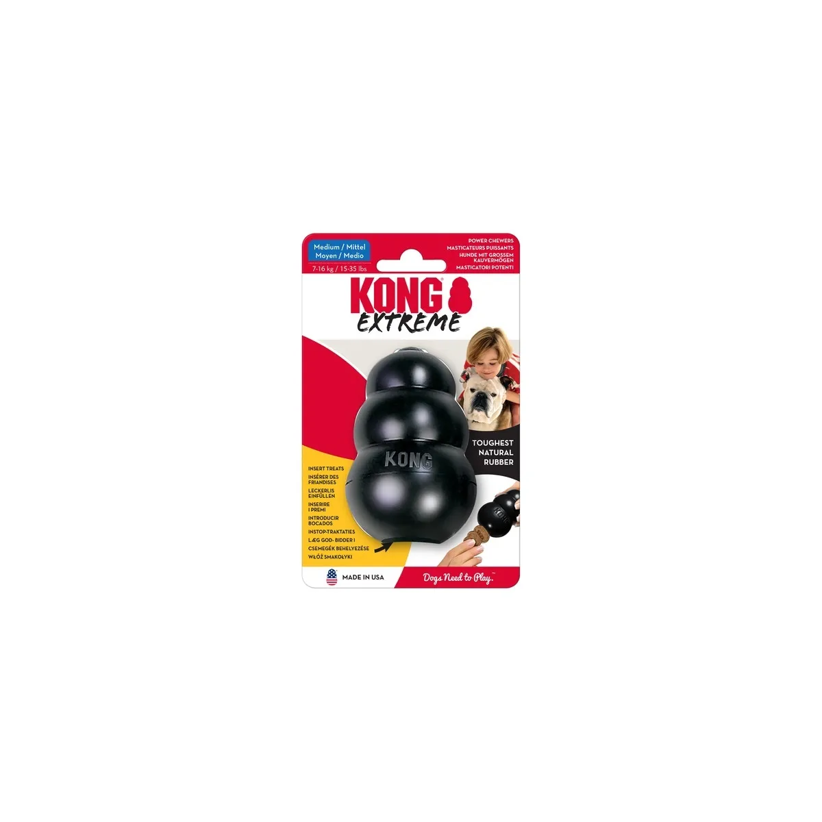 KONG Extreme täidetav koera mänguasi M, must - Tootepilt 1