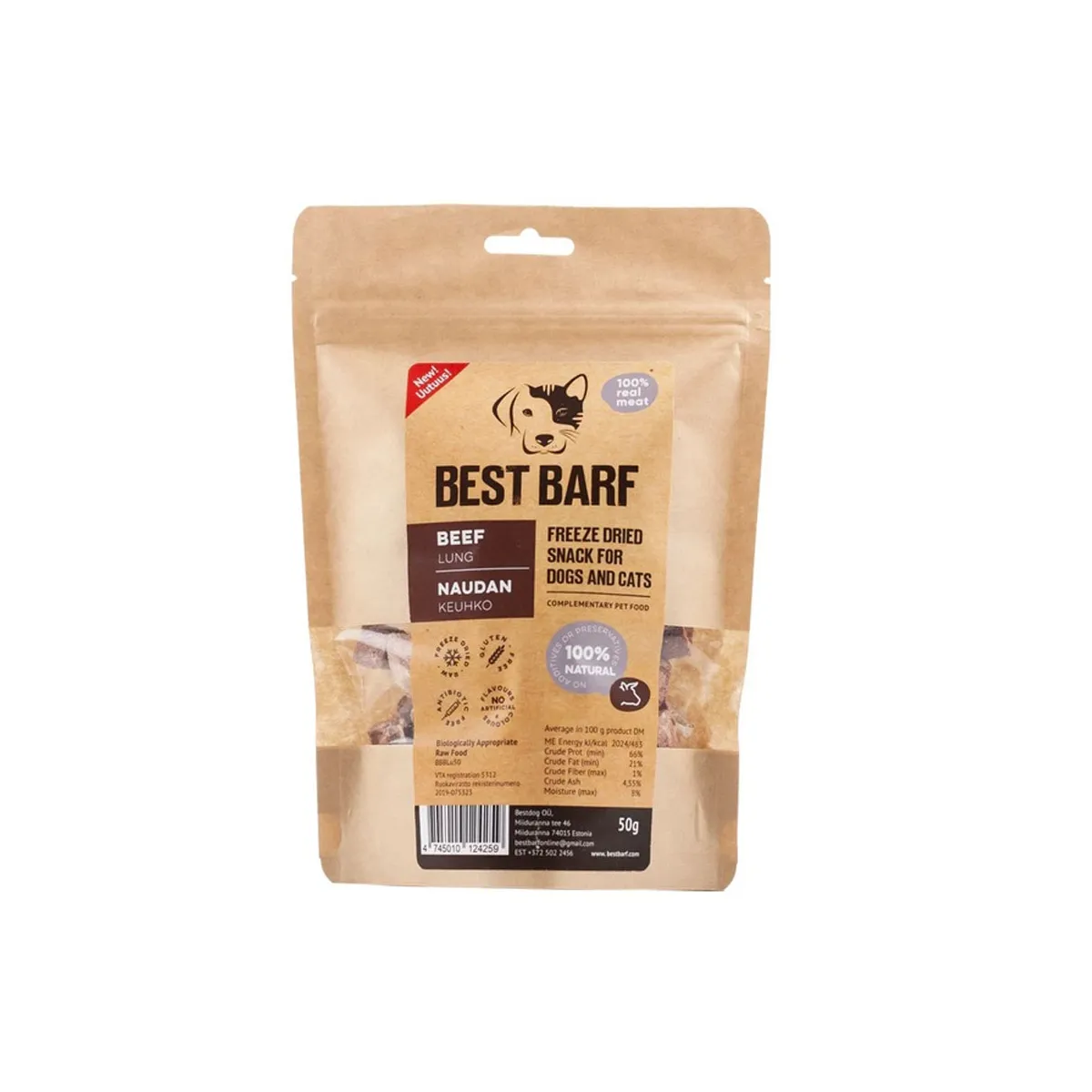 Best Barf külmkuivatatud maius veisekops, 50 g - Tootepilt