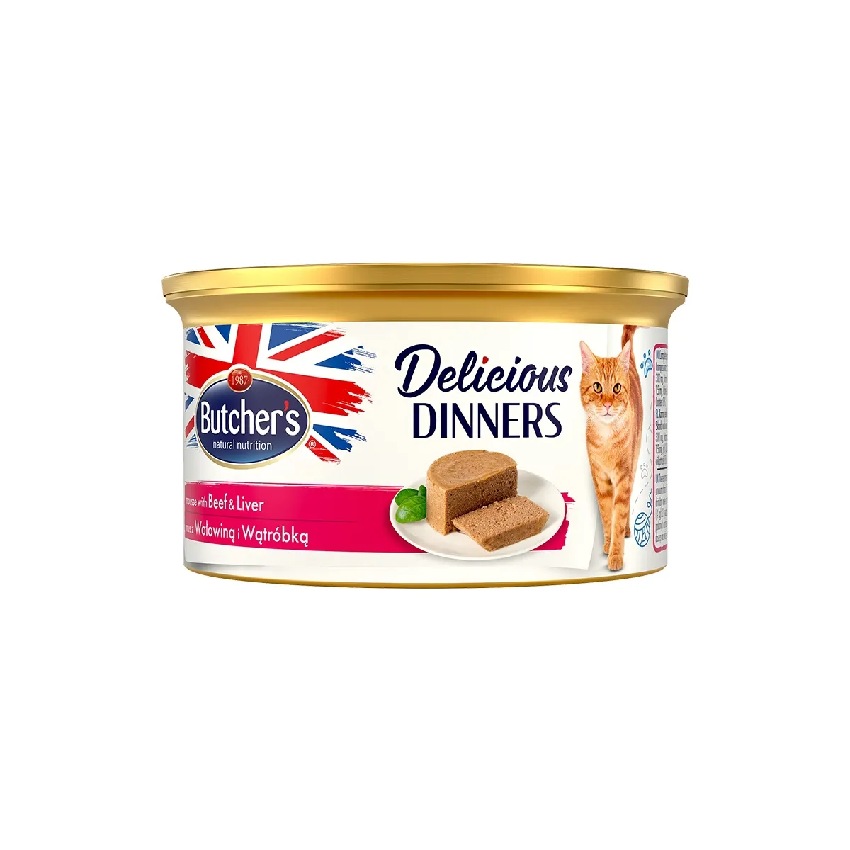 Butchers Delicious Dinner konserv kassile, veise ja maksaga, 85 g - Tootepilt 1