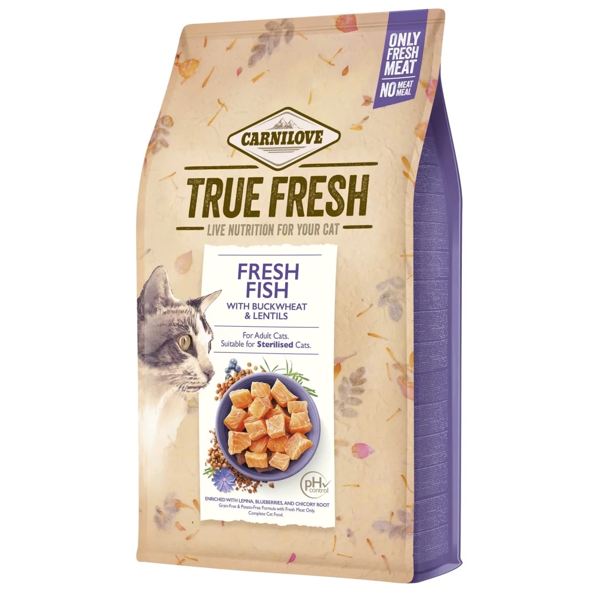 Carnilove True Fresh täissööt kassile kalaga, 340 g - Tootepilt