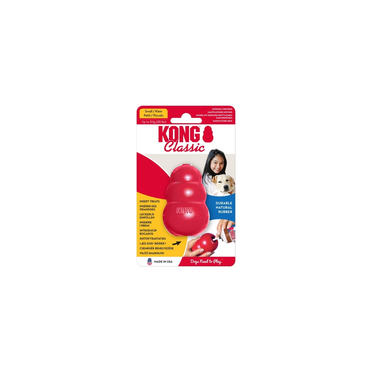 Kong Classic täidetav mänguasi, S, punane
