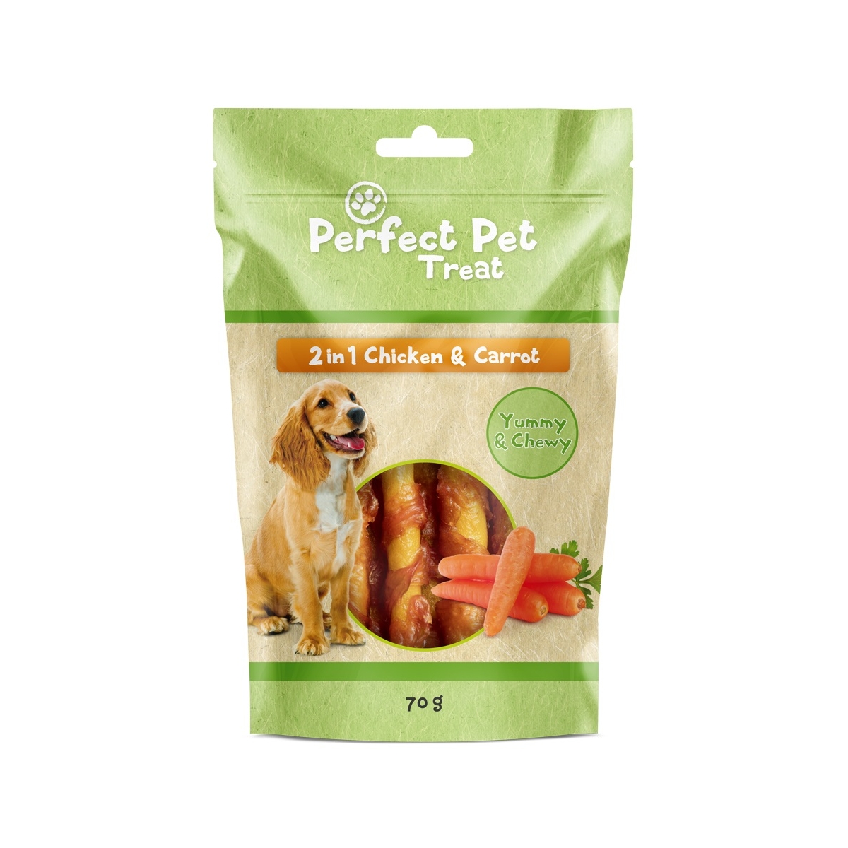 Perfect Pet 2IN1 koera maius, kana/porgand, 70 g - Tootepilt