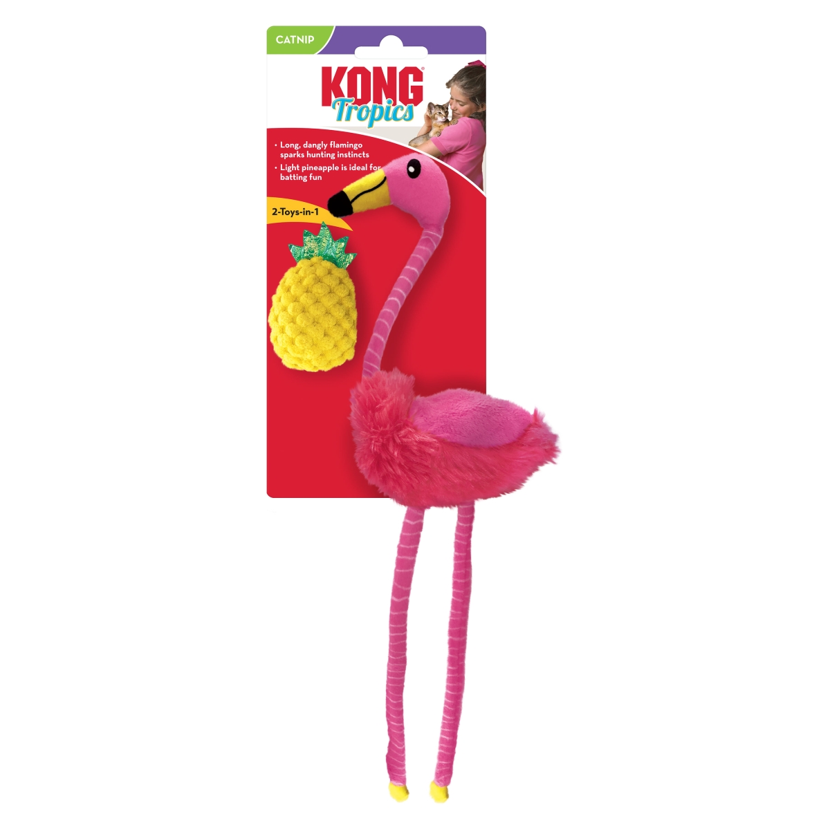 KONG Tropics Flamingo 2IN1 mänguasi kassile - Tootepilt 1