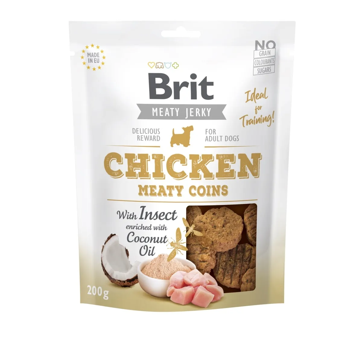 Brit Care Meaty Coins koera maius, kana/putukad, 200 g - Tootepilt