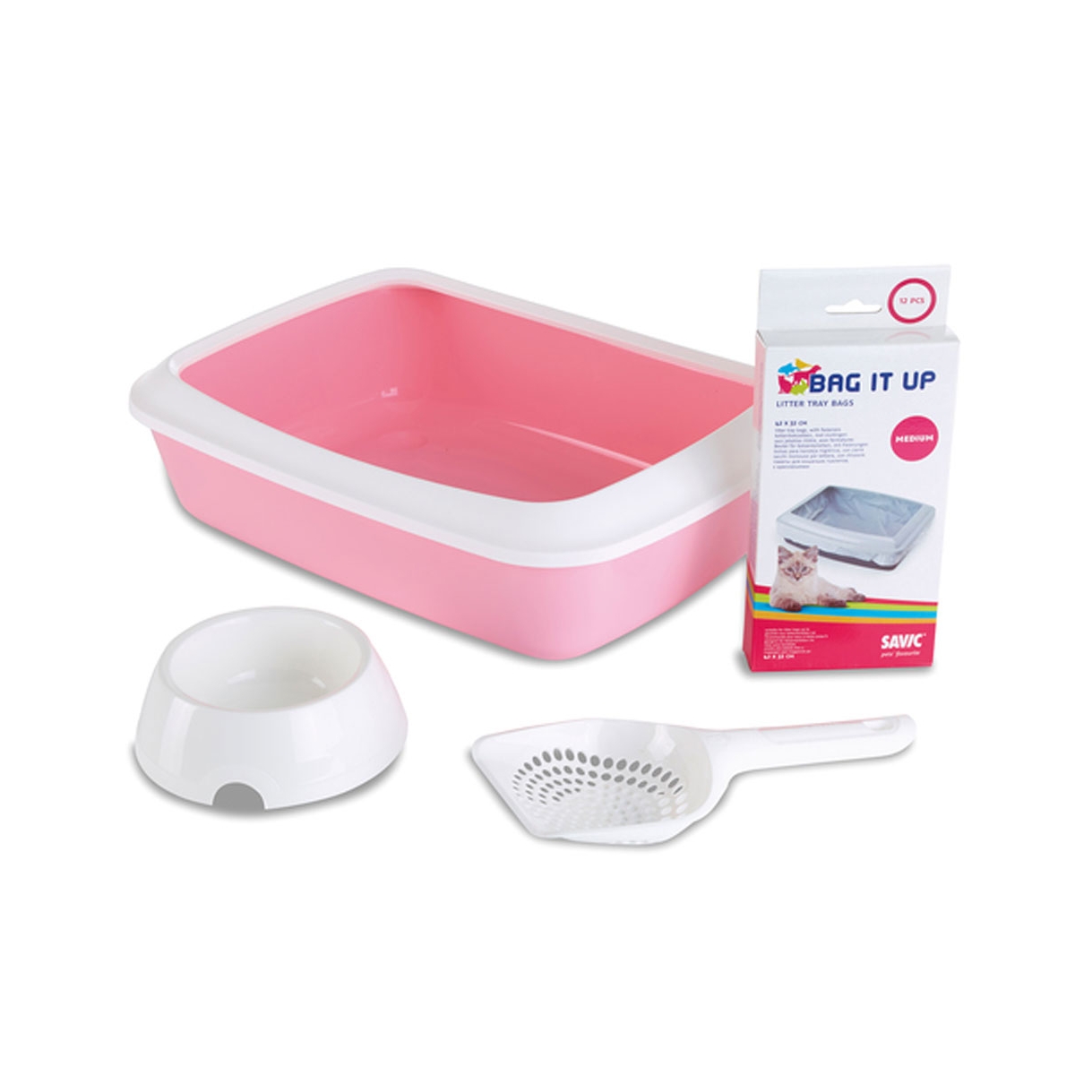 Savic Starter Kit kassiliivakast kassipoegadele, roosa, 42 X 31 X 12,5