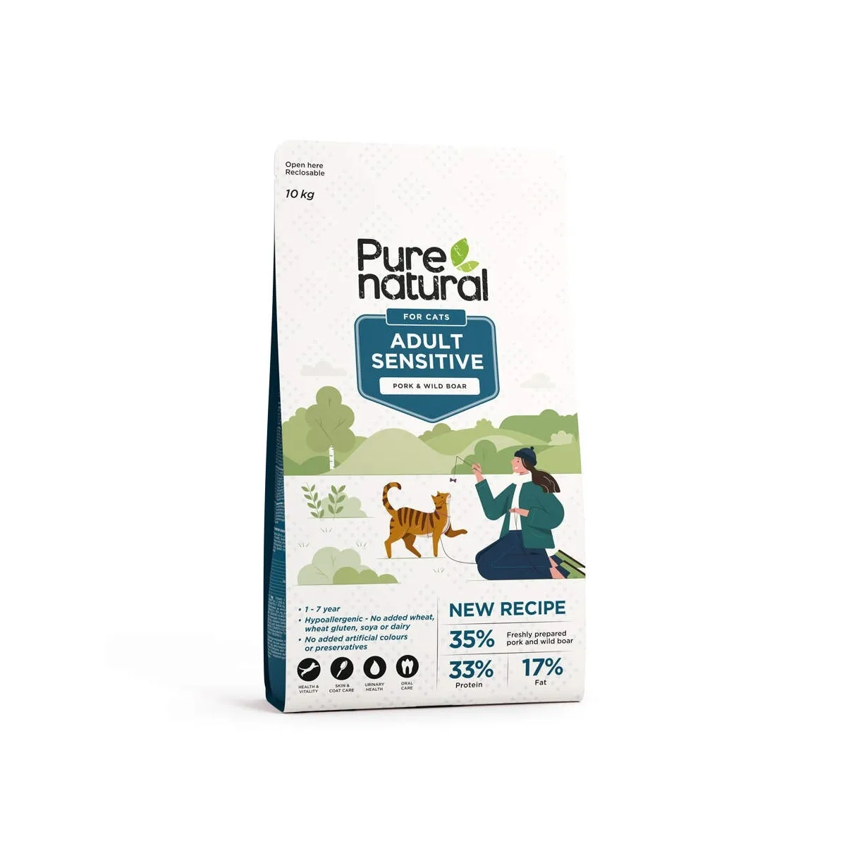 Purenatural Sensitive kassi kuivtoit, siga/metssiga, 10 kg - Tootepilt 1