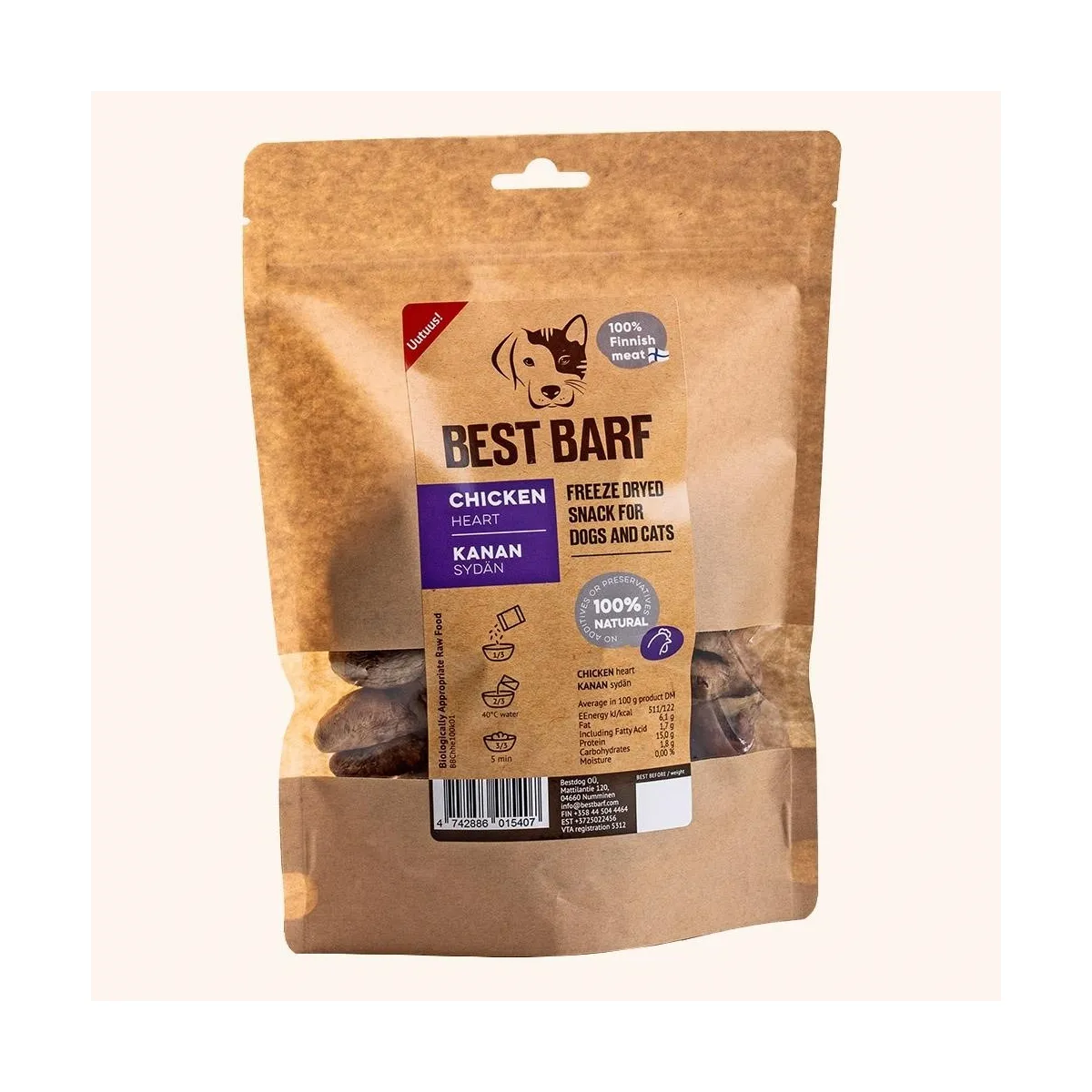 Best Barf külmkuivatatud maius, kana süda 50 g - Tootepilt 1