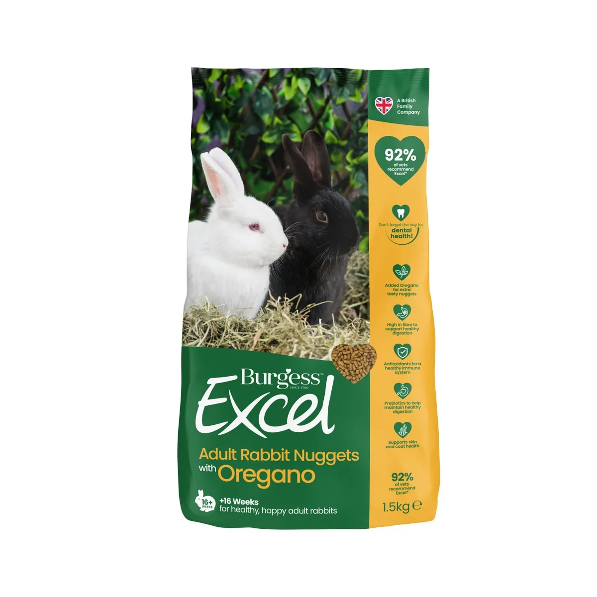 Burgess Excel küüliku täissööt oregano 1,5 kg - Tootepilt