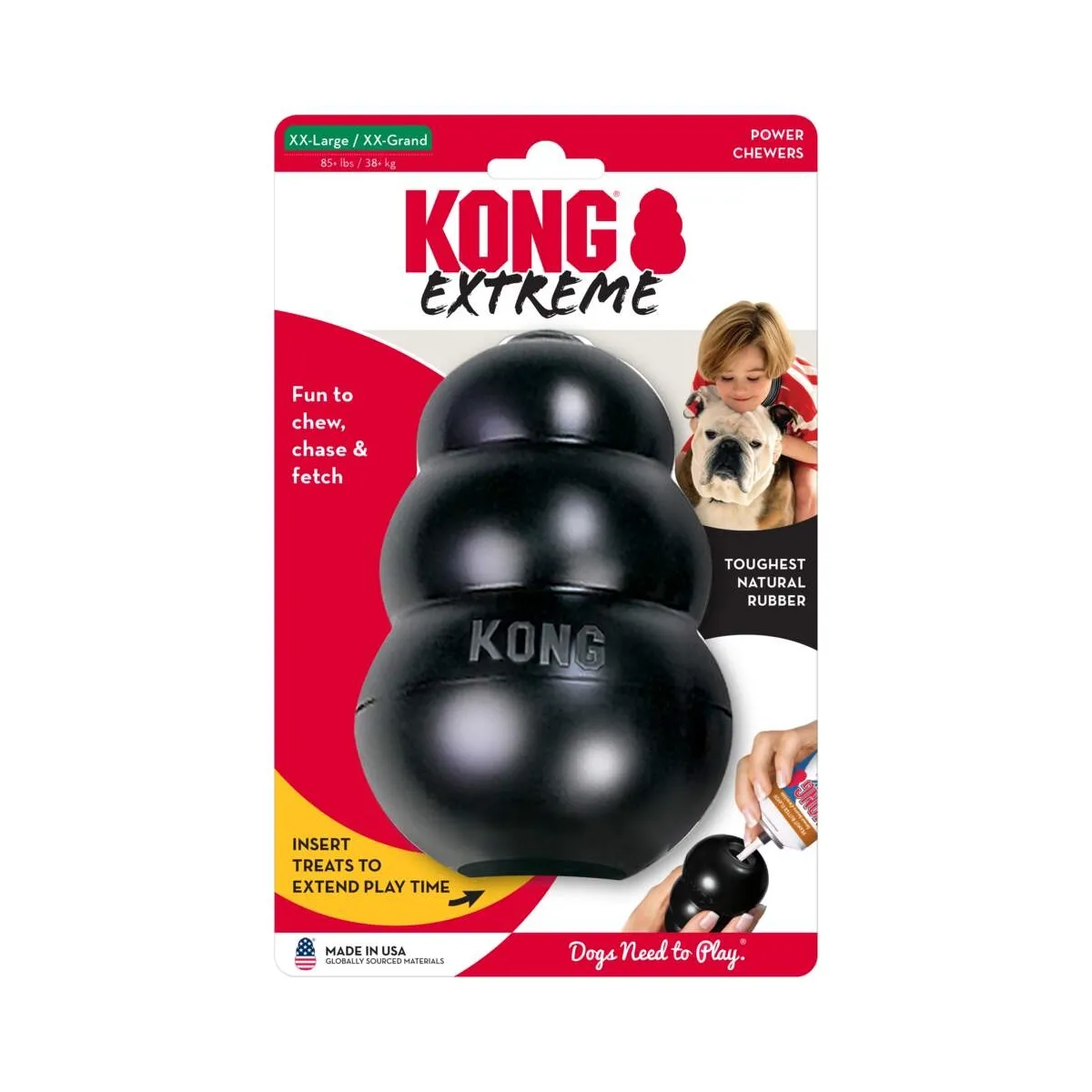 KONG Extreme täidetav koera mänguasi XXL, must - Tootepilt